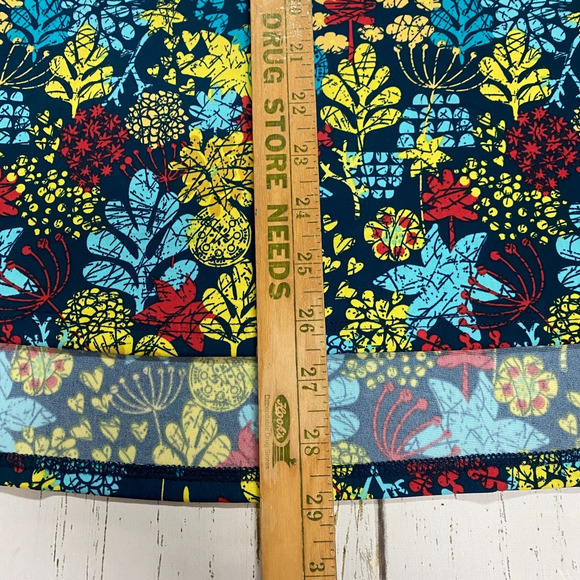 LuLaRoe Fit N Flare Skirt Medium Grafitti Floral Print Multicolor Knee Length - Picture 7 of 8